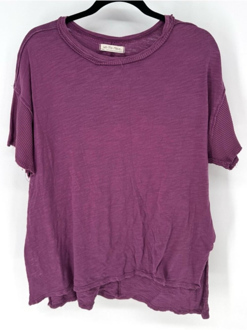 Short Sleeve Slub Tee in Plum small